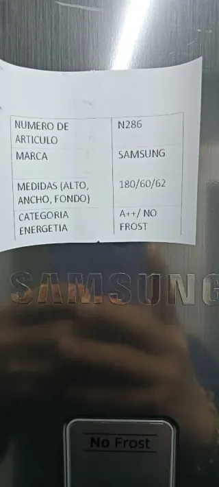 NEVERA SAMSUNG DE UNA PUERTA NO FROST ENERGÍA A++