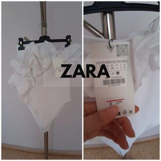 Body blanco con volantes. ZARA. Nuevo sin estrenar