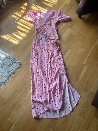 Conjunto Falda y Top Lunares Rosa