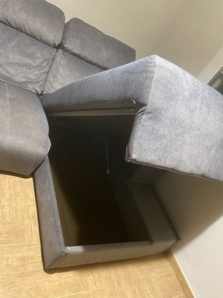 Sofá chaise longue gris