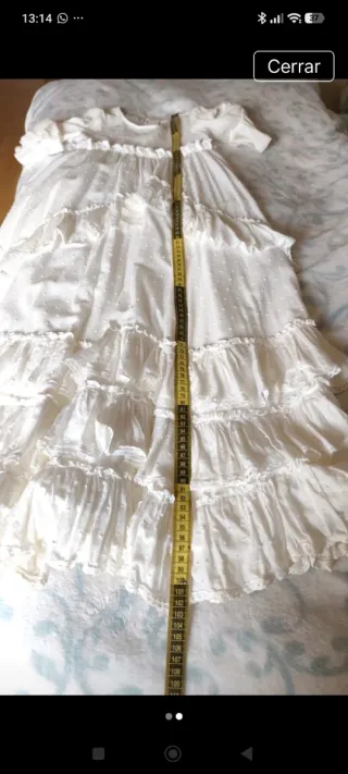 Traje de flamenca niña blanco.  SIN MANTONCILLO