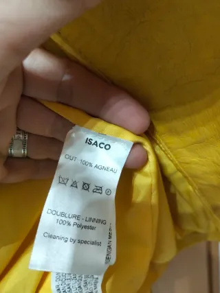 Chaqueta Isaco de piel, Amarilla Talla S