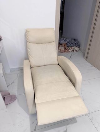 Poltrona relax beige in tessuto