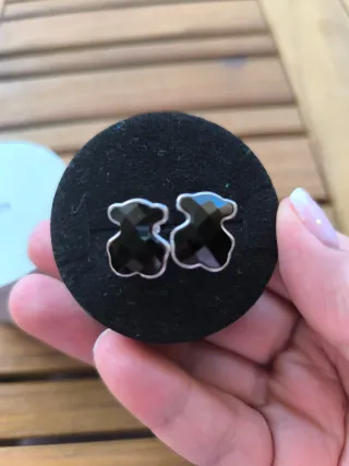 Pendientes Oso Tous Onix y Plata