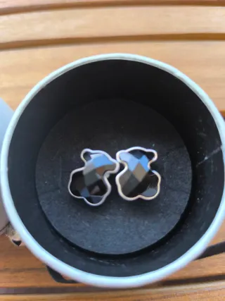 Pendientes Oso Tous Onix y Plata