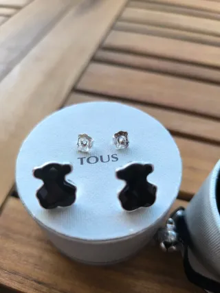 Pendientes Oso Tous Onix y Plata