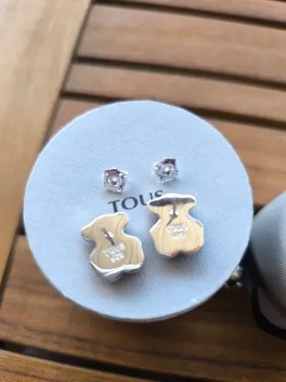 Pendientes Oso Tous Onix y Plata