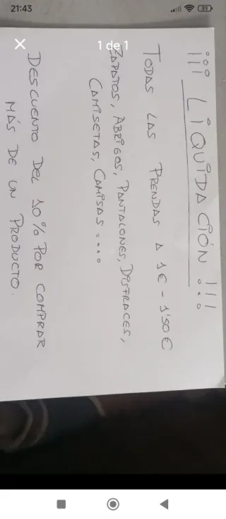 Liquidación Ropa y Calzado