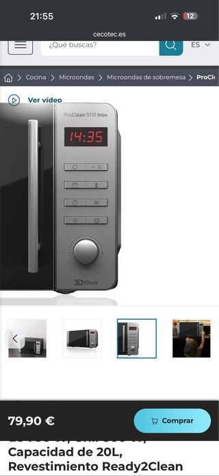 Microondas Cecotec 20L Grill