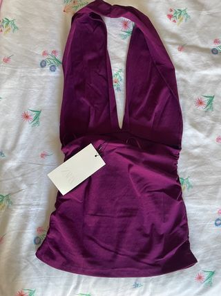 Top halter buganvilla ZARA nuevo