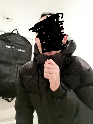 Abrigo plumífero Louis Vuitton Monogram Negro XXL