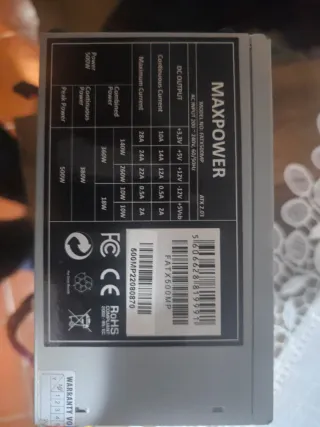 Fonte Alimentação MAXPOWER FATX500MP 500W