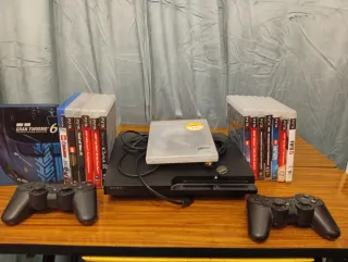 Consola PS3 Negra + 15 Juegos + 2 Mandos