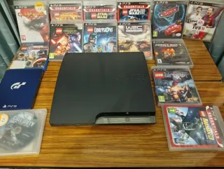 Consola PS3 Negra + 15 Juegos + 2 Mandos