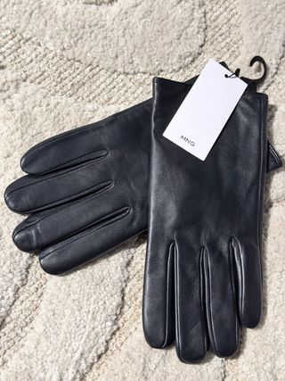 Guantes MANGO 100% piel e interior de lana