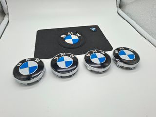 4 Coprimozzi BMW 60mm + Tappetino