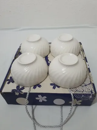 Set 4 Tazones Cerámica Florales