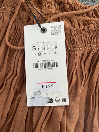 Vestido Zara bordado T/ S  Colección