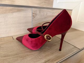Scarpe décolleté Bigtree rosse veluto n.37