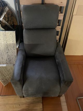 Sillón butaca gris tela