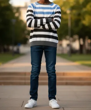 Camisola às riscas rapaz 13 anos