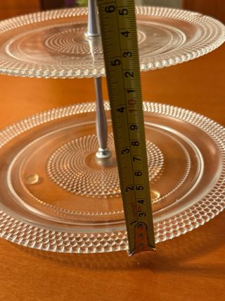 Alzata 2 piani vetro e metallo