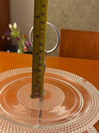 Alzata 2 piani vetro e metallo