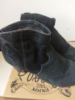 Botines 38 Mango Negro Ante