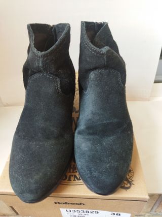 Botines 38 Mango Negro Ante