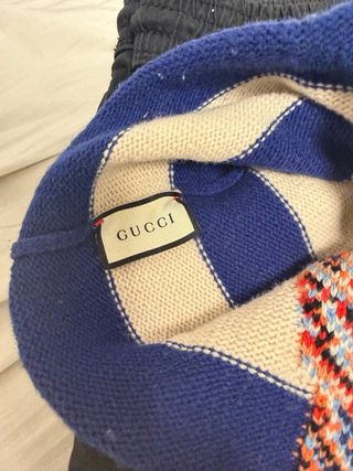 Gorro lana Gucci azul tigre