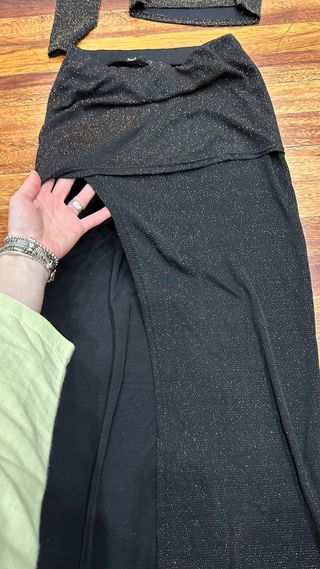 Conjunto, traje, falda, top