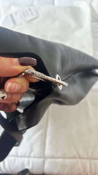 Bolso De Piel Bimba y Lola Negro Grande