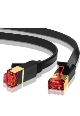 Cable Ethernet Plano 5m Negro Dorado