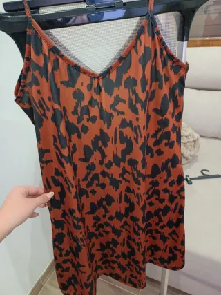 Vestido animal print marrón y negro