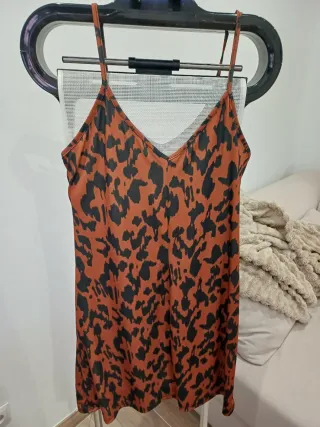 Vestido animal print marrón y negro