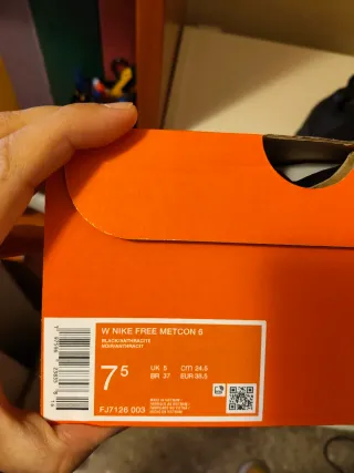 T38,5 Nike Free Metcom 6 Negras