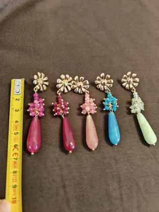 Pendientes Flamenca Cristal y Piedra