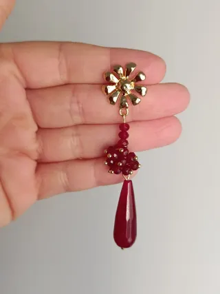 Pendientes Flamenca Cristal y Piedra