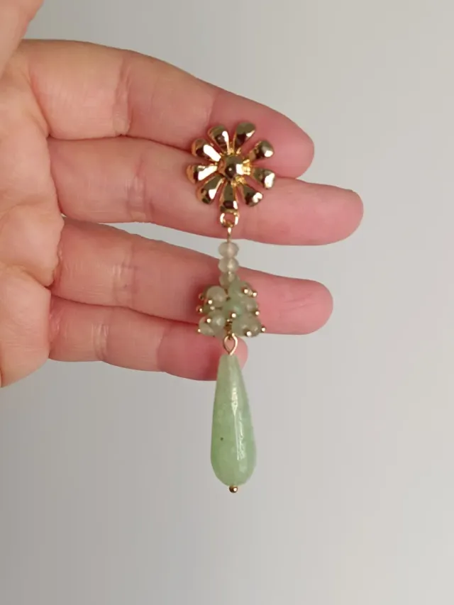 Pendientes Flamenca Cristal y Piedra