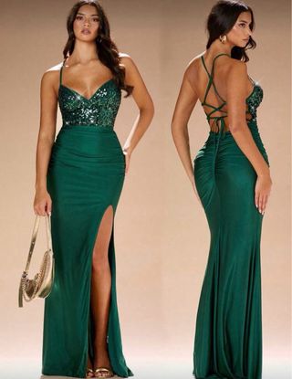 Abito da sera verde con paillettes