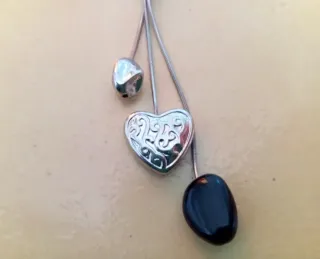 Conjunto collar corazón, anillo y pendientes NUEVO