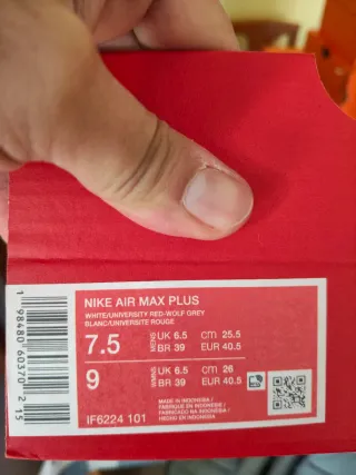 T40,5 Nike Air Max Plus Rojas