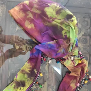 bandana turbante con cuentas y velcro