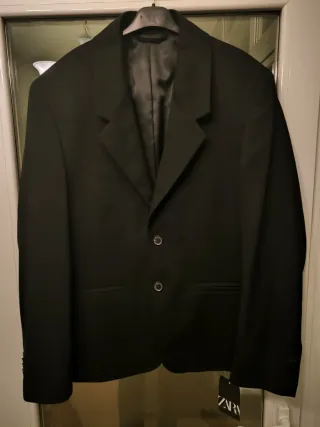 Chaqueta Americana Zara Talla L Negra