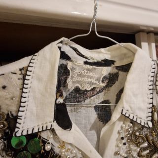 ANTICA SARTORIA Abito Lino Floreale Multicolore