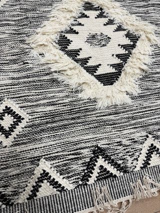 Alfombra lana natural blanco y negro 150x250cm