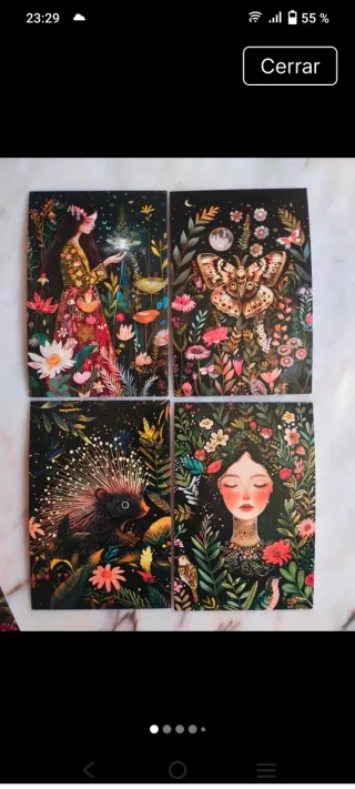 Lote 12 Postales Arte Animales y Naturaleza