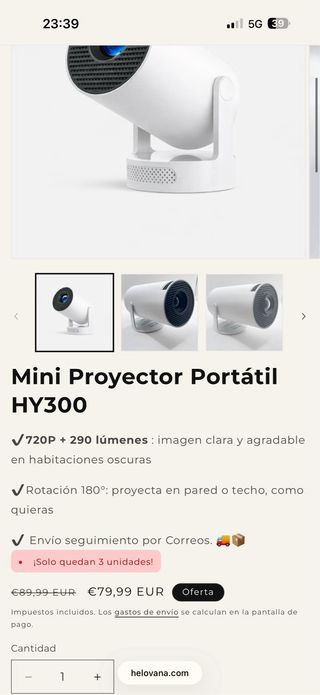 Proyector LED Ultra HD Blanco