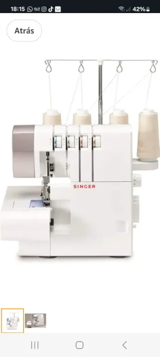 Máquina Overlock Singer sin estrenar
