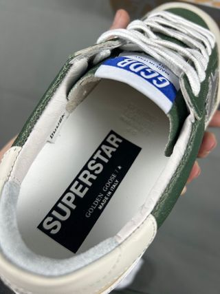 Golden Goose Super-Star Verde e Prata tamanho 40